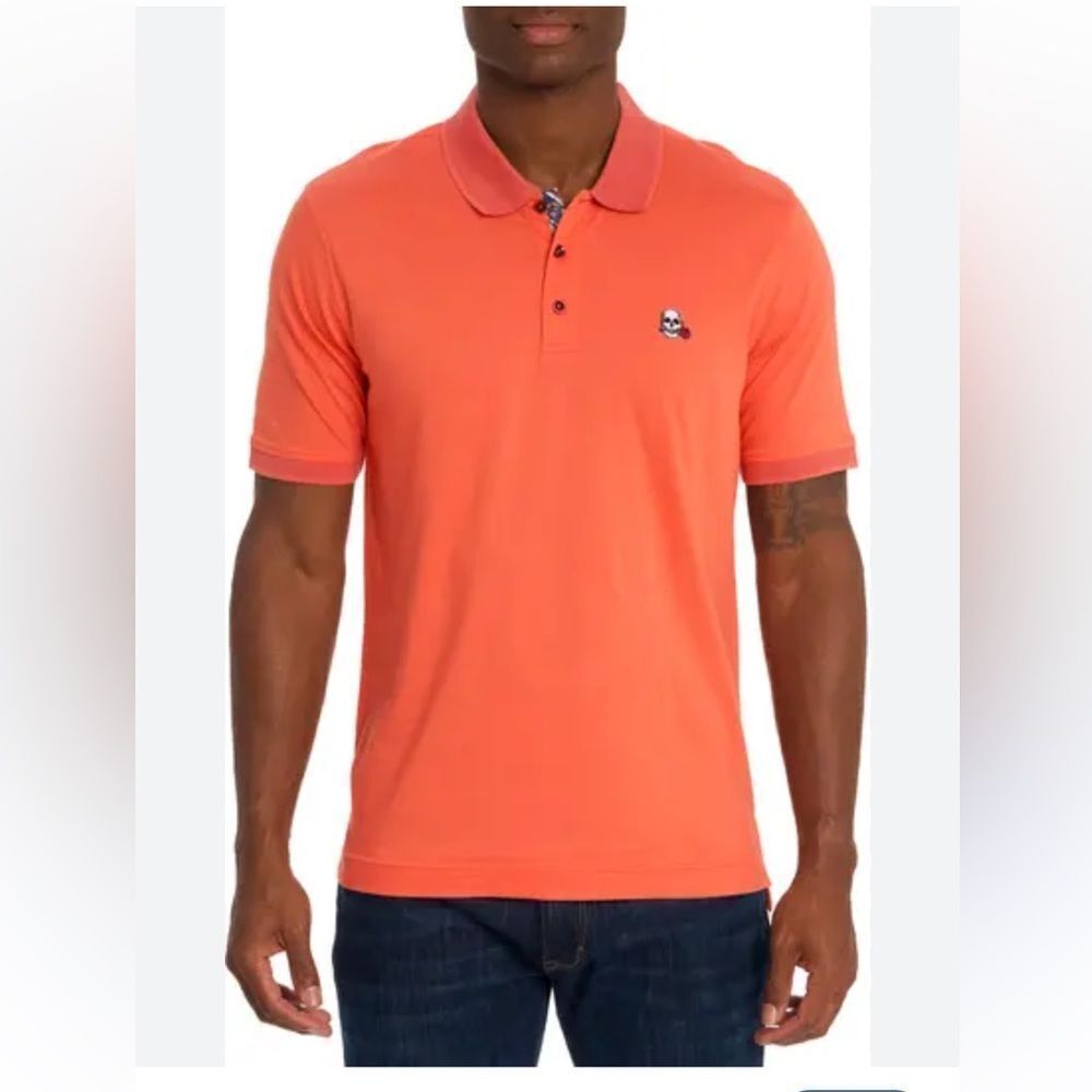 NEW Robert Graham Men’s Archie Knit Cotton Polo Classic Fit Red Size XXL